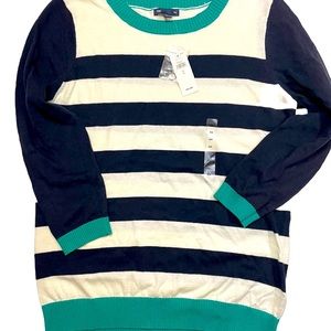 Gap • Light Knit Sweater • Women’s Size Medium • Blue (Navy) Green White • NWT